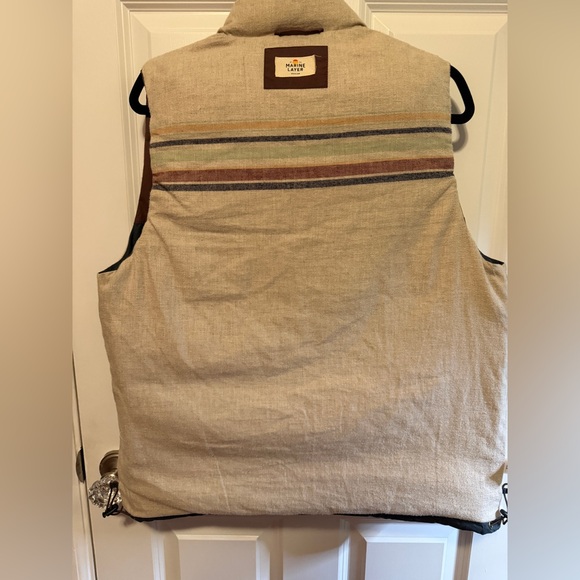 Marine Layer Sequoia Flannel Lined Down Puffer Vest - Picture 6 of 7